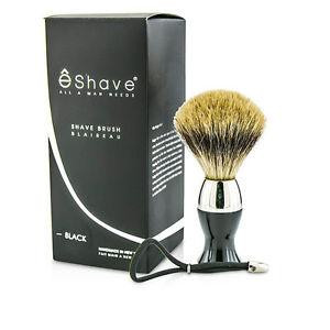 shaving brush metal / acrylic, black, fine badger hair
