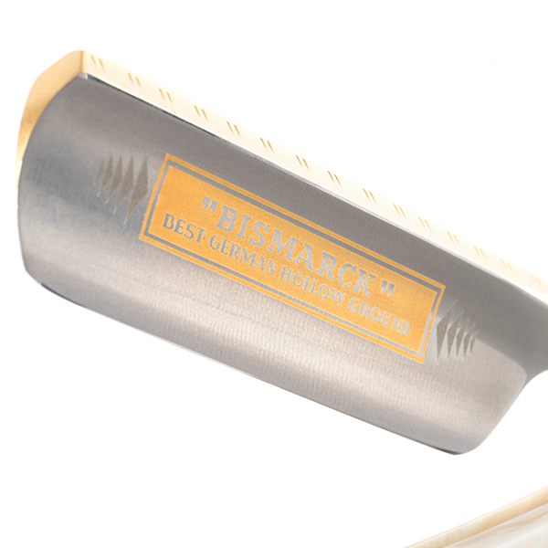 Straight razor 6/8" Carbon | Bismarck | Acrylic pearl look white