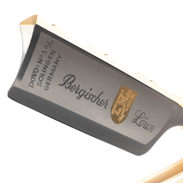 Straight razor 6/8" Carbon | Bismarck | gold-coloured inlay