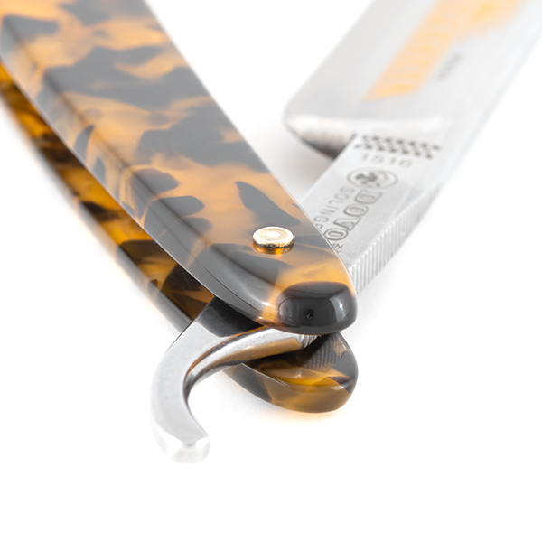 Straight razor 5/8" carbon | Special Acrylic glass tortoise shell