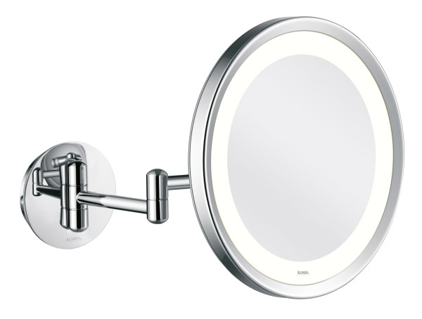 LED Lunatec beauty mirror with double swivel arm for wall mounting with direct connection (020601)