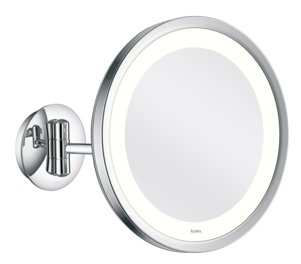 Cosmetic Mirror LED Lunatec with swivel arm for wall mounting with direct connection (020600)