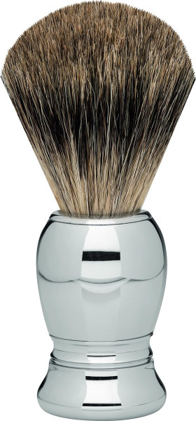Erbe Shaving Brush badger hair Metal glossy refined "Premium Design MILANO"