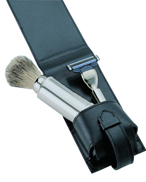 for mentravel shaving set in leather case, 3 pieces, Gillette Mach3