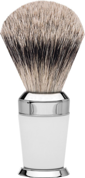 Erbe Shaving Brush Silvertip precious resin white "Premium Design PARIS"