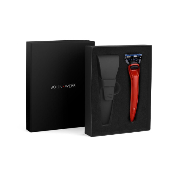 X1 Cooper Red gift set with wet razor and razor stand