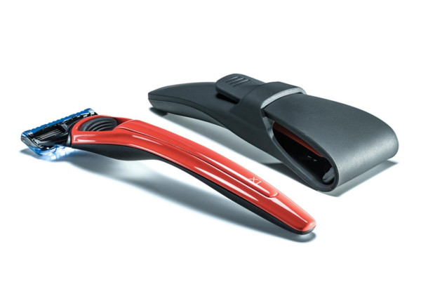 X1 Cooper Red gift set with wet razor and razor stand