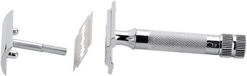 Safty razor 34C | short handle | chrome-plated | tooth comb
